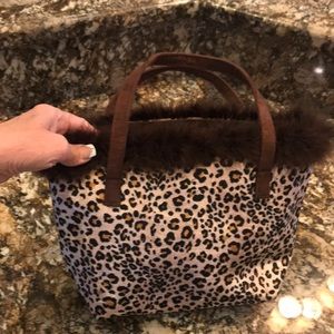 Leopard print cloth purse